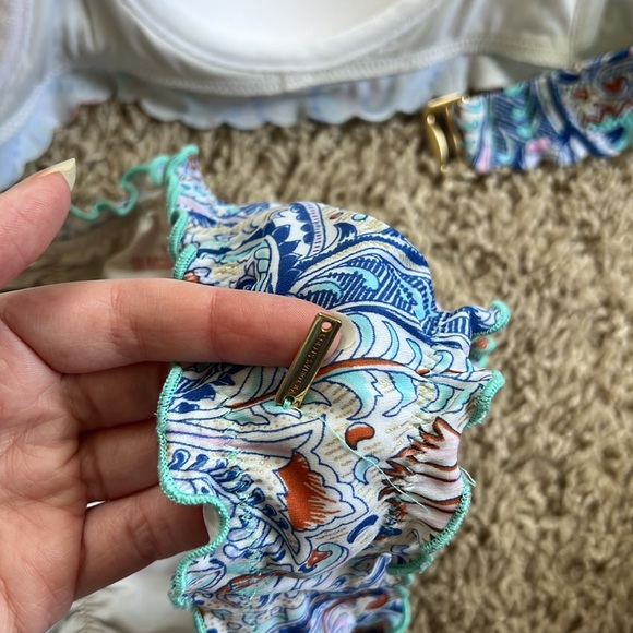 Victoria Secret Blue Foil Paisley Bikini Set - Picture 5 of 6